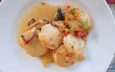 Capesante con crema di porcini